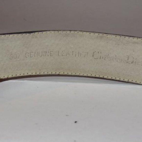 Christian Dior Brown Textured Gold \'D\' Logo Buckle